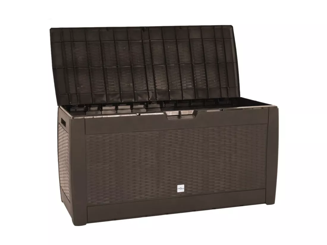 Boîte de stockage de jardin Marron 119x48x60 cm Polypropylène