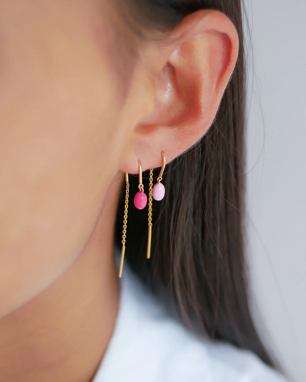 ENAMEL Copenhagen  Eleanor øreringe - Fuchsia Pink