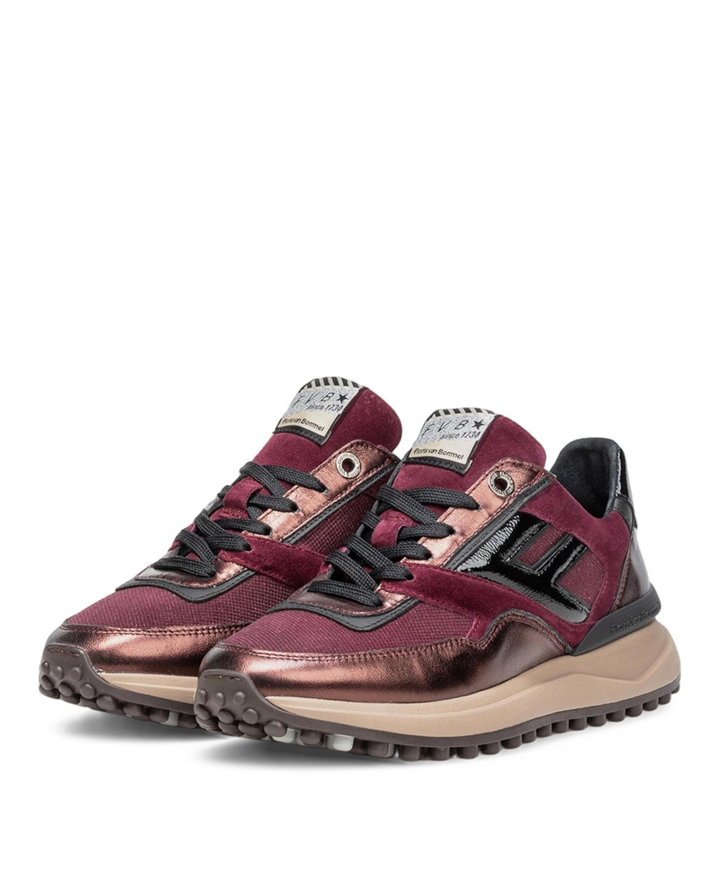 Floris van Bommel dames sneakers bordeaux
