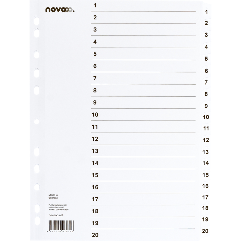 novooo Register, A4, 1-20
