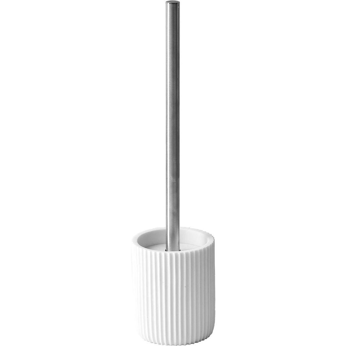 BROSSE WC POLYRESINE STRIEE BLANC
