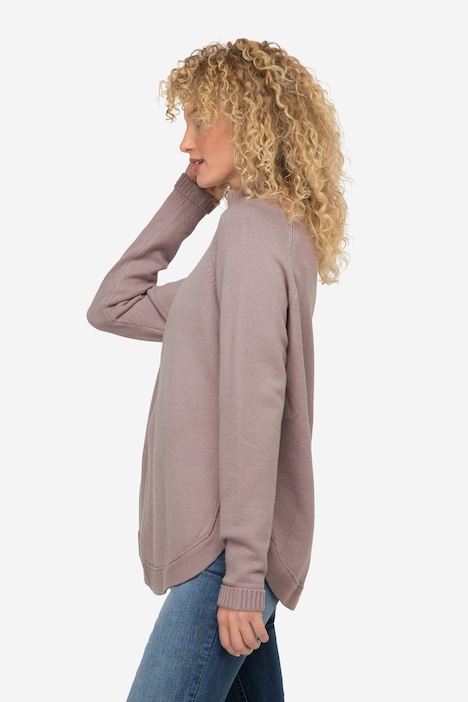 Strickjacke, Stehkragen, Zipper, Seitenschlitze, Langarm