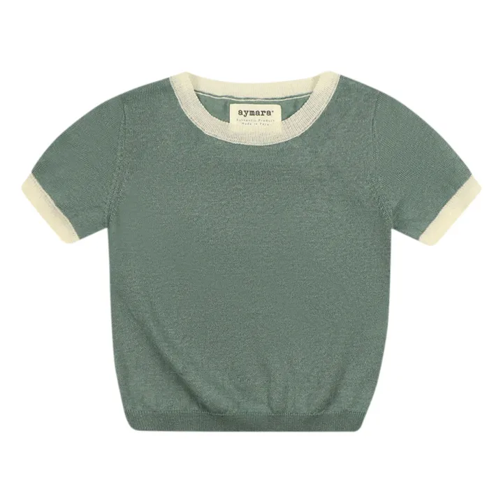 Aymara Pull Fin Sienna Lin et Coton Bio | Vert d'eau
