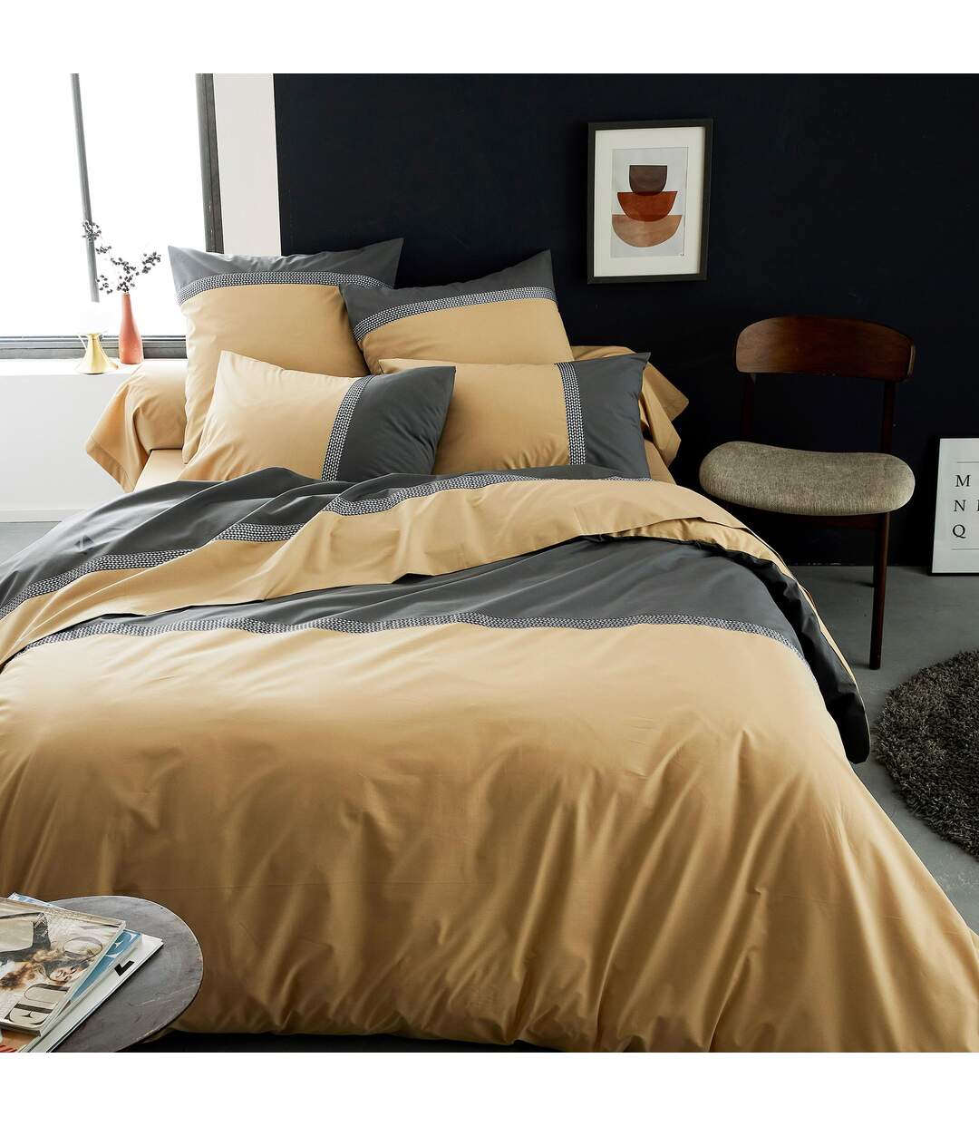 Housse de couette 260x240 cm percale coton MACASSAR Moka