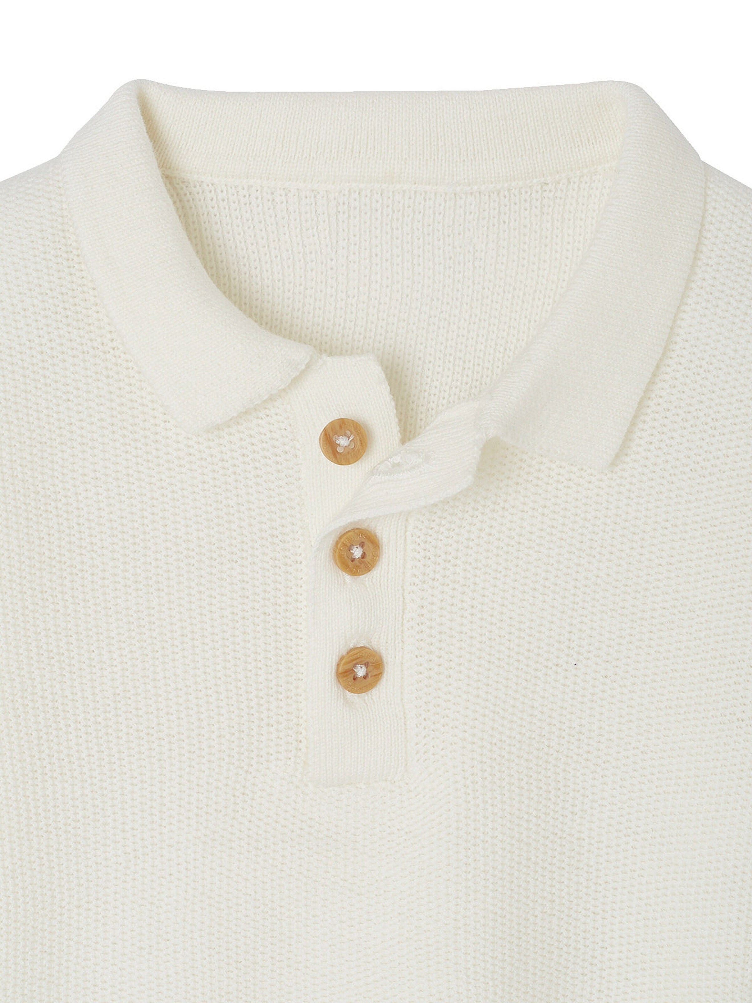 Vertbaudet Baby Poloshirt aus Strick wollweiß