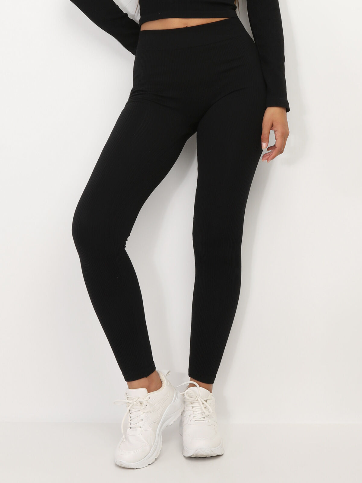 Legging côtelé basique- Noir