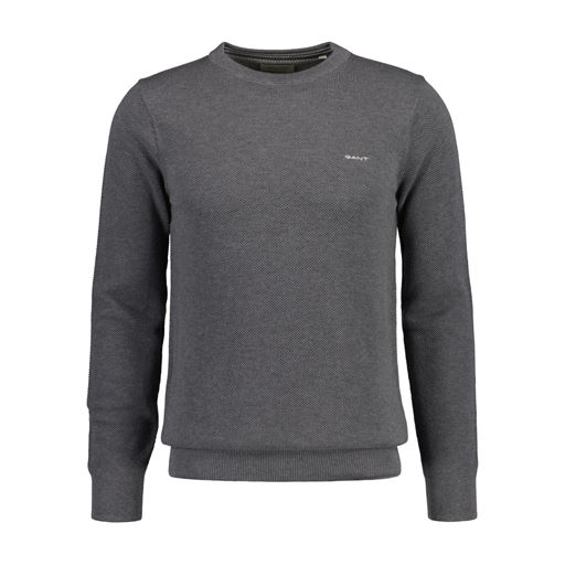 GANT Crewneck Striktrøje, Dark Grey Melange, XL