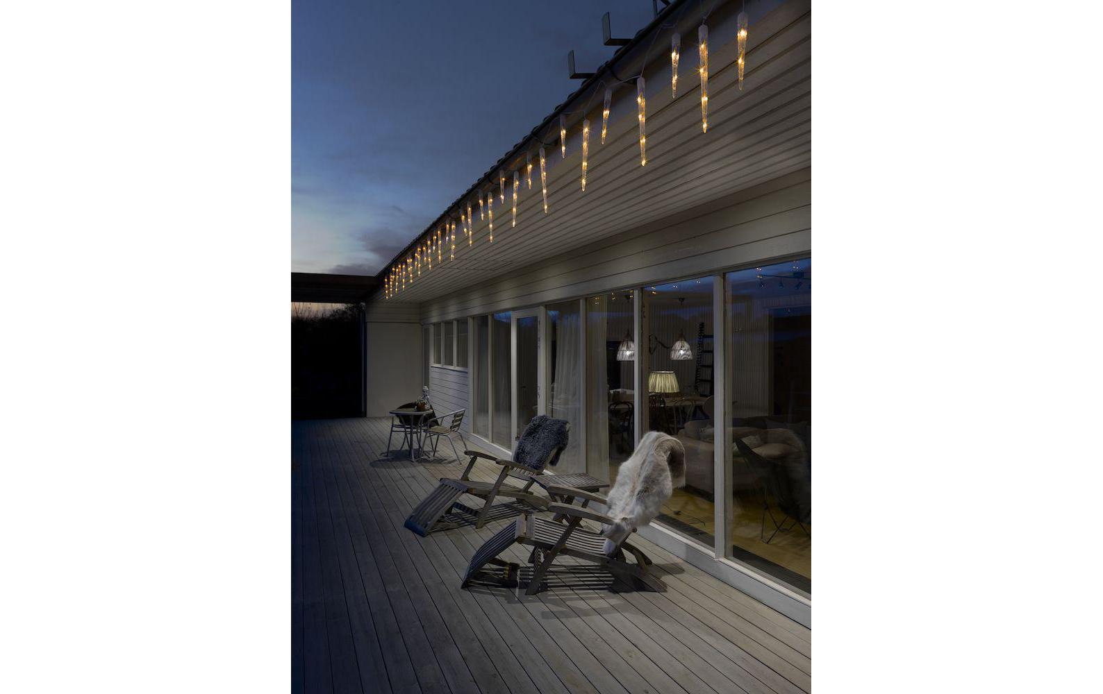 LED-Lichtervorhang Eiszapfen, 96 LED, 5 m, OutdoorDekorationsbeleuchtung mit 96 LEDs