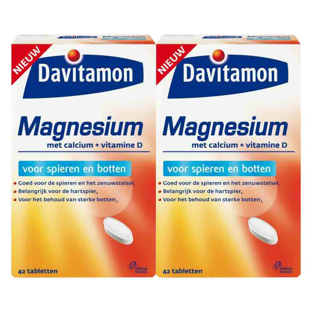 2x Davitamon Magnesium Spieren en Botten42 tabletten