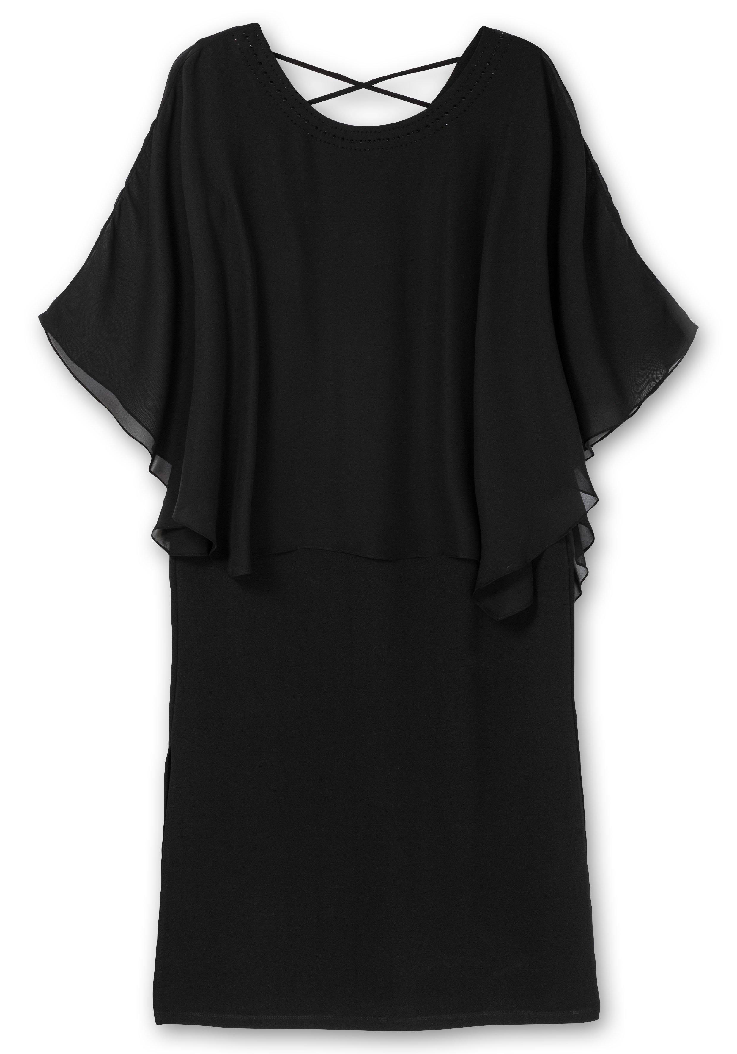 Abendkleid in A-Linie mit weiten Fledermausärmeln