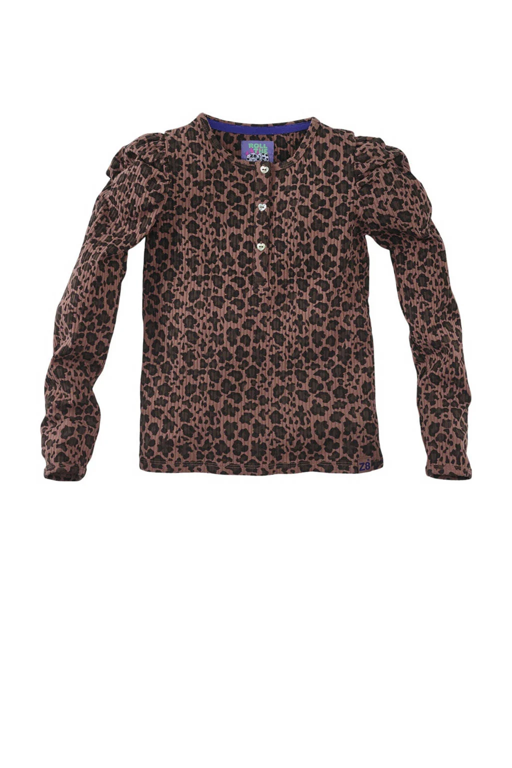 Z8 kids longsleeve Louisa met panterprint bruin