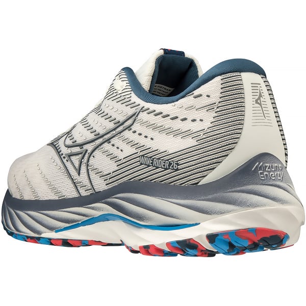Chaussure running MIZUNO WAVE RIDER 26 W SNOW WHITE/SILVER/IBIZA BLUE