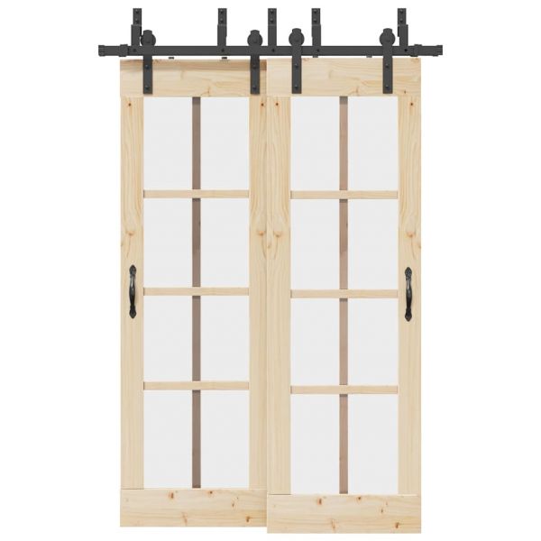 Kit de Ferragens para Porta Deslizante 152,5 cm Aço Preto - 2316402799