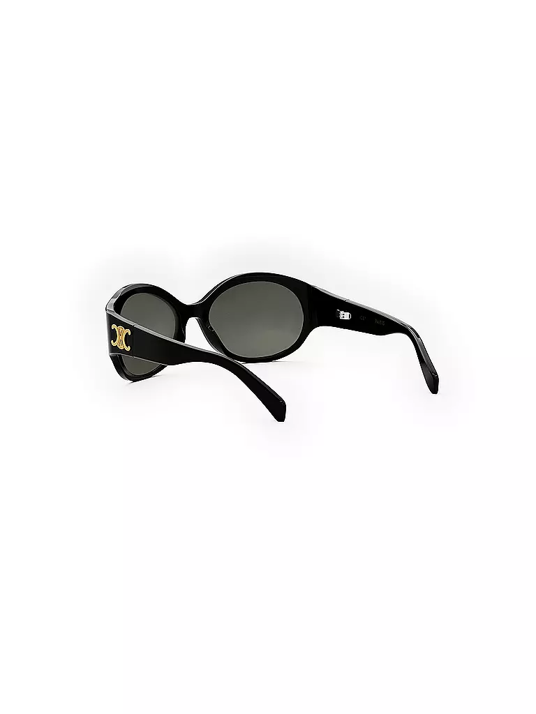 CELINE Triomphe schwarze ovale Sonnenbrille schwarz