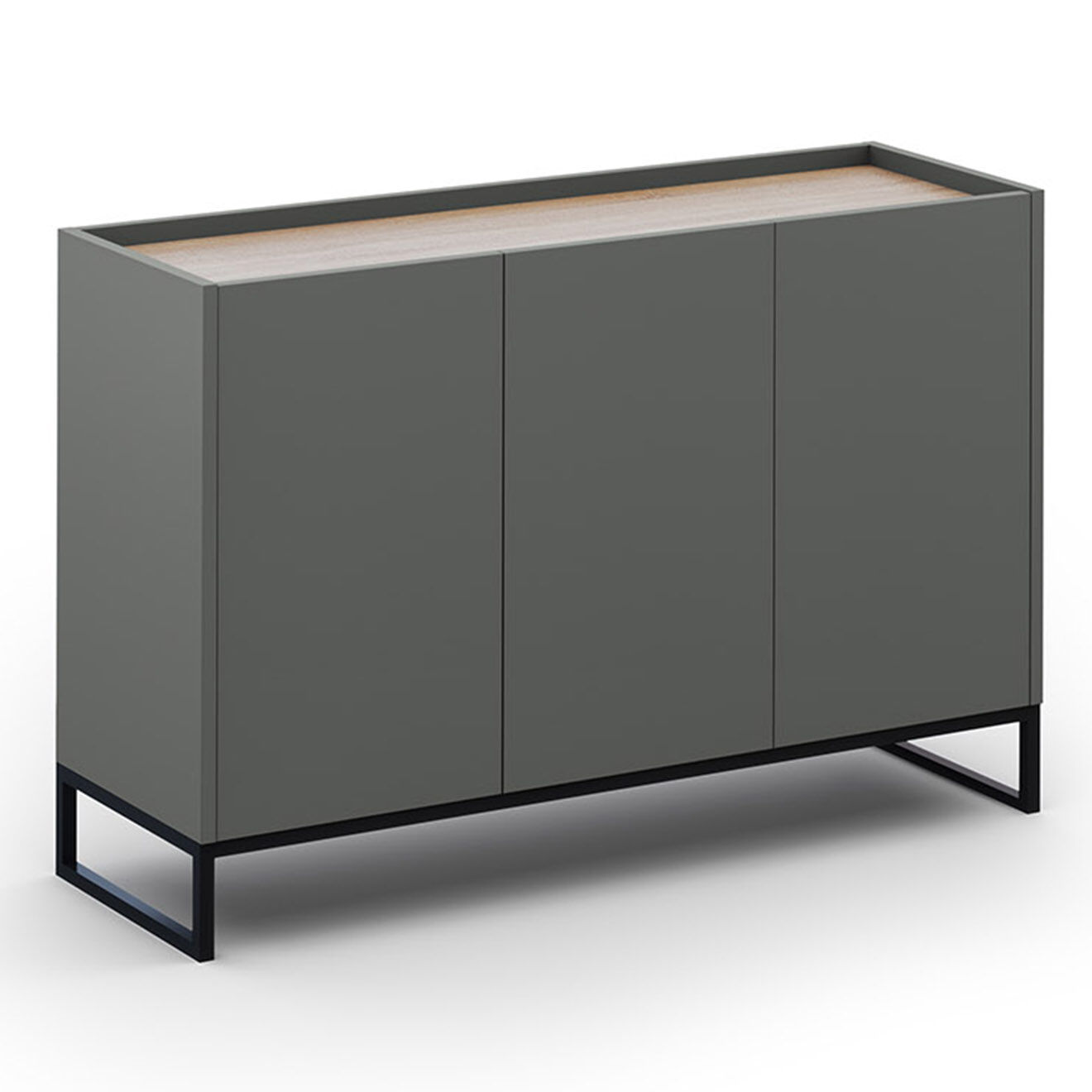 Windsor & Co Commode Helene gris/chêne naturel - 120x40x80 cm