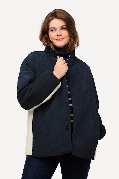Wendejacke, Stepp/Teddyfleece, Stekragen, recycelt