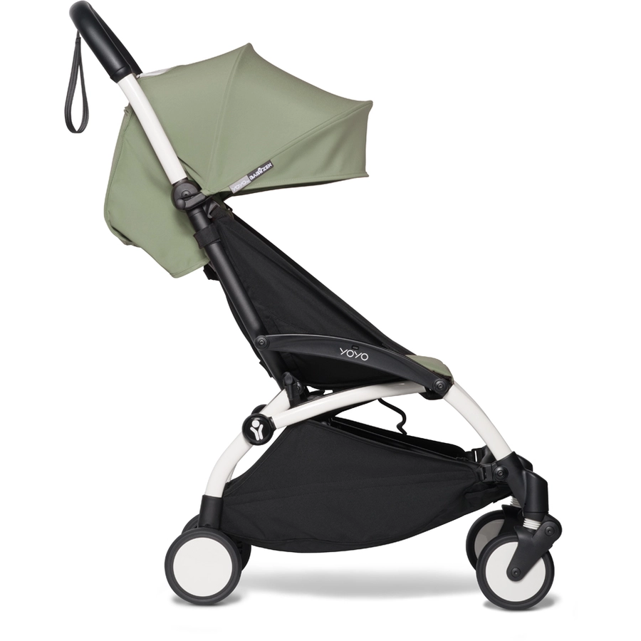 BABYZEN Kinderwagen YOYO2 6+ White mit Textilset Olive und Backpack YOYO Black