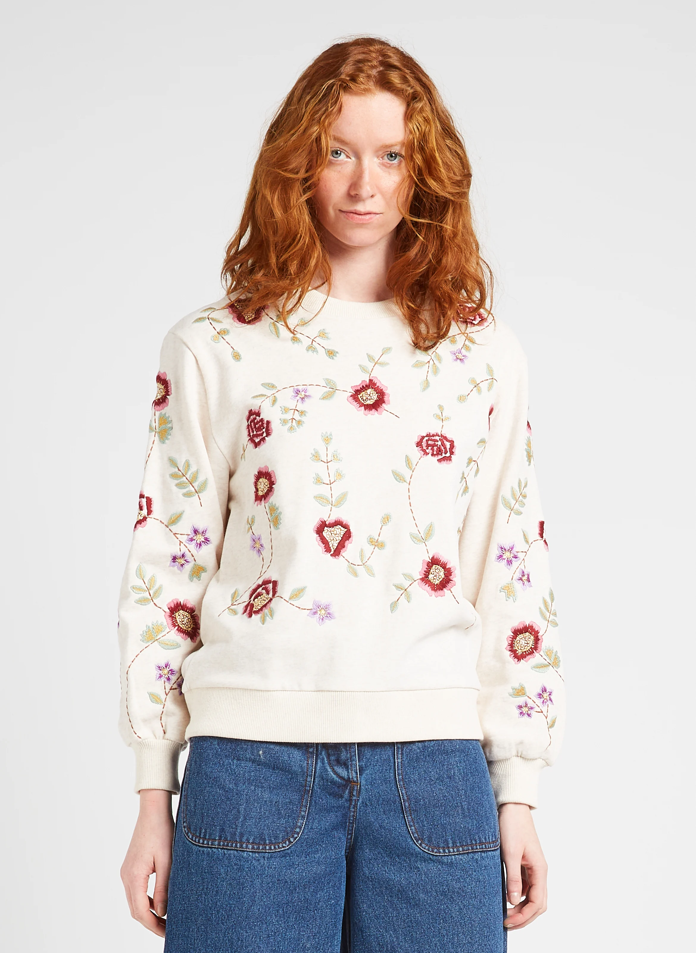 PETRA - Sweat col rond en coton bio | Multicolore