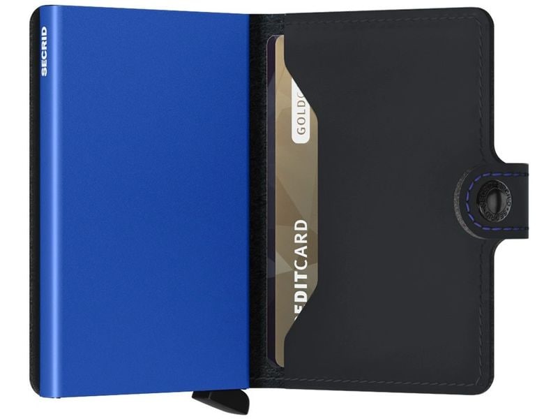 SECRID Portemonnaie Miniwallet Matte Black Blue Noten- und Karten-Portemonnaie mit RFID-Schutz