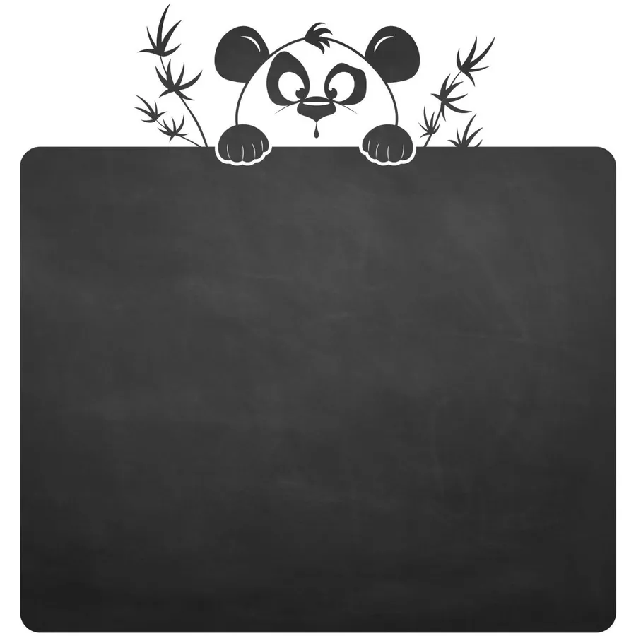 Nikima Wandtattoo 017 Pandabär - selbstklebende Tafelfolie Kreidefolie inkl. 3 Stück Kreide schwarz