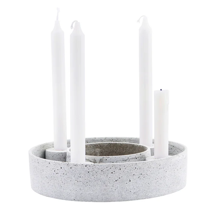 House Doctor - The Ring Kerzenhalter für Stabkerzen, Ø 26 cm, betongrau