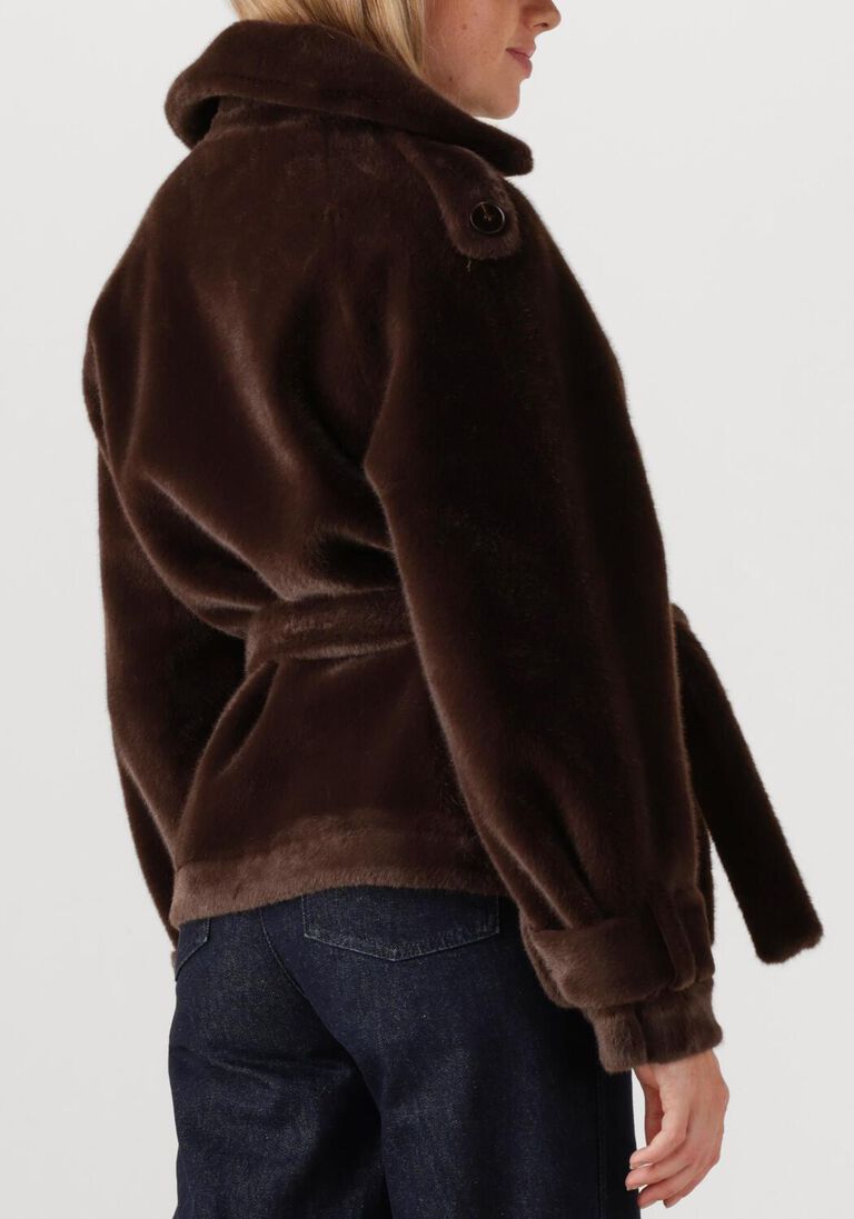 bruine ibana faux fur jas cristel
