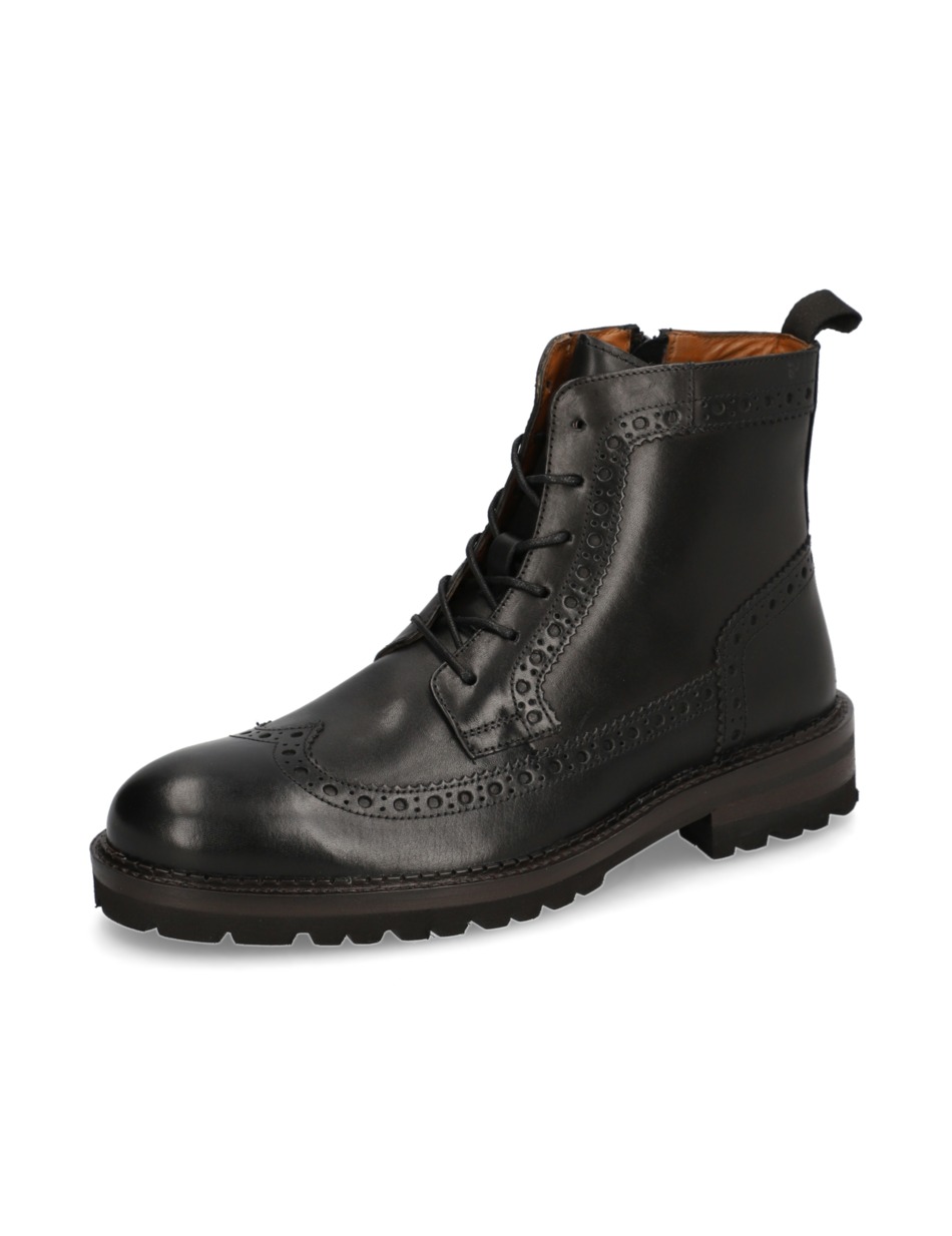 Glattleder Schnürstiefelette