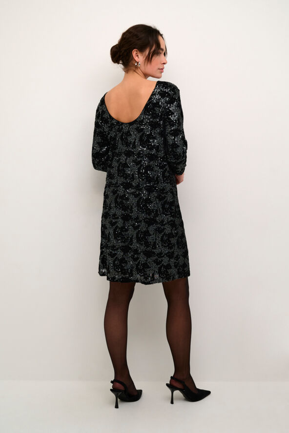 Kaffe KAgrit Sequin Dress Black/dark silver sequin