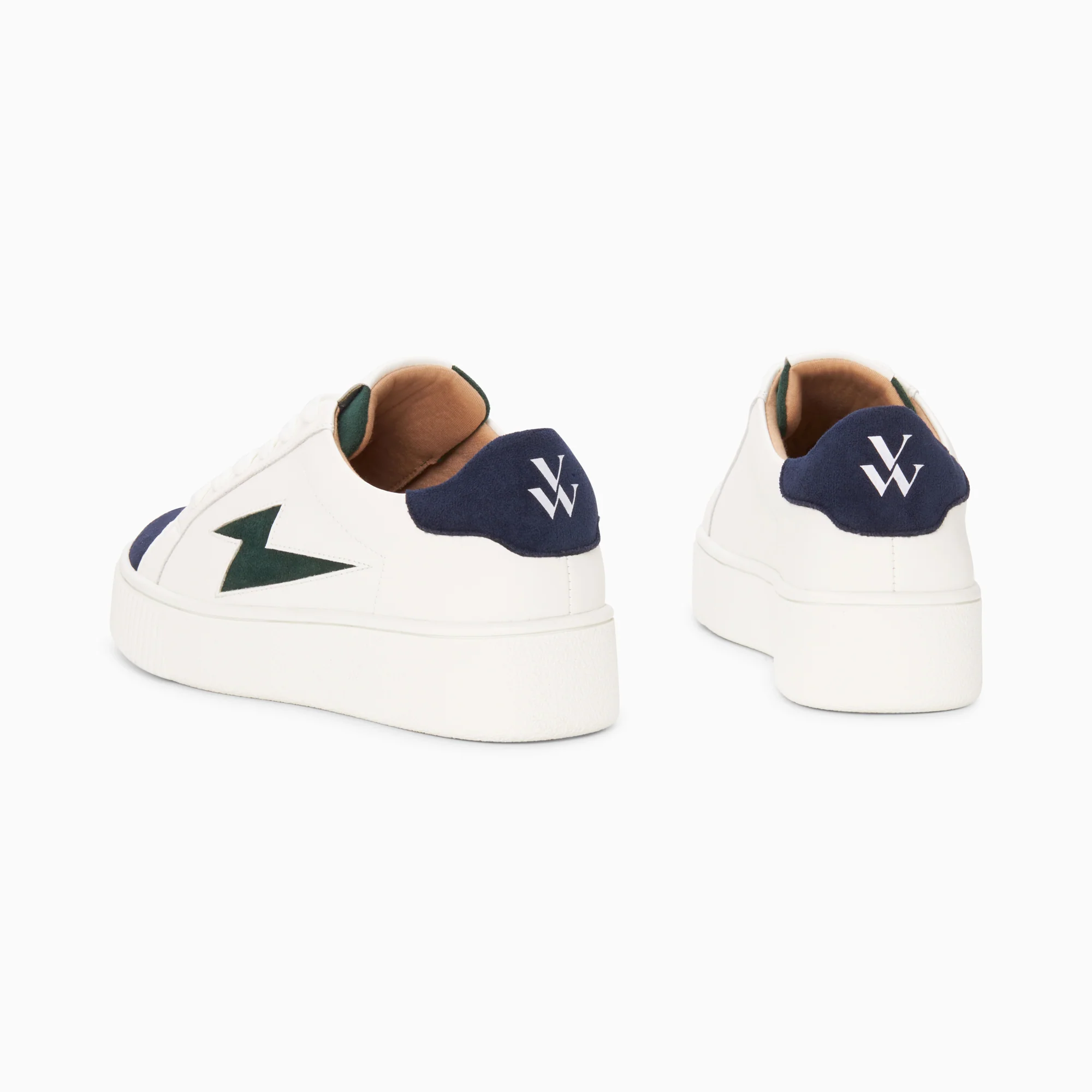 Sneakers-Baskets éclair Tiff bleu marine et vert à lacets
