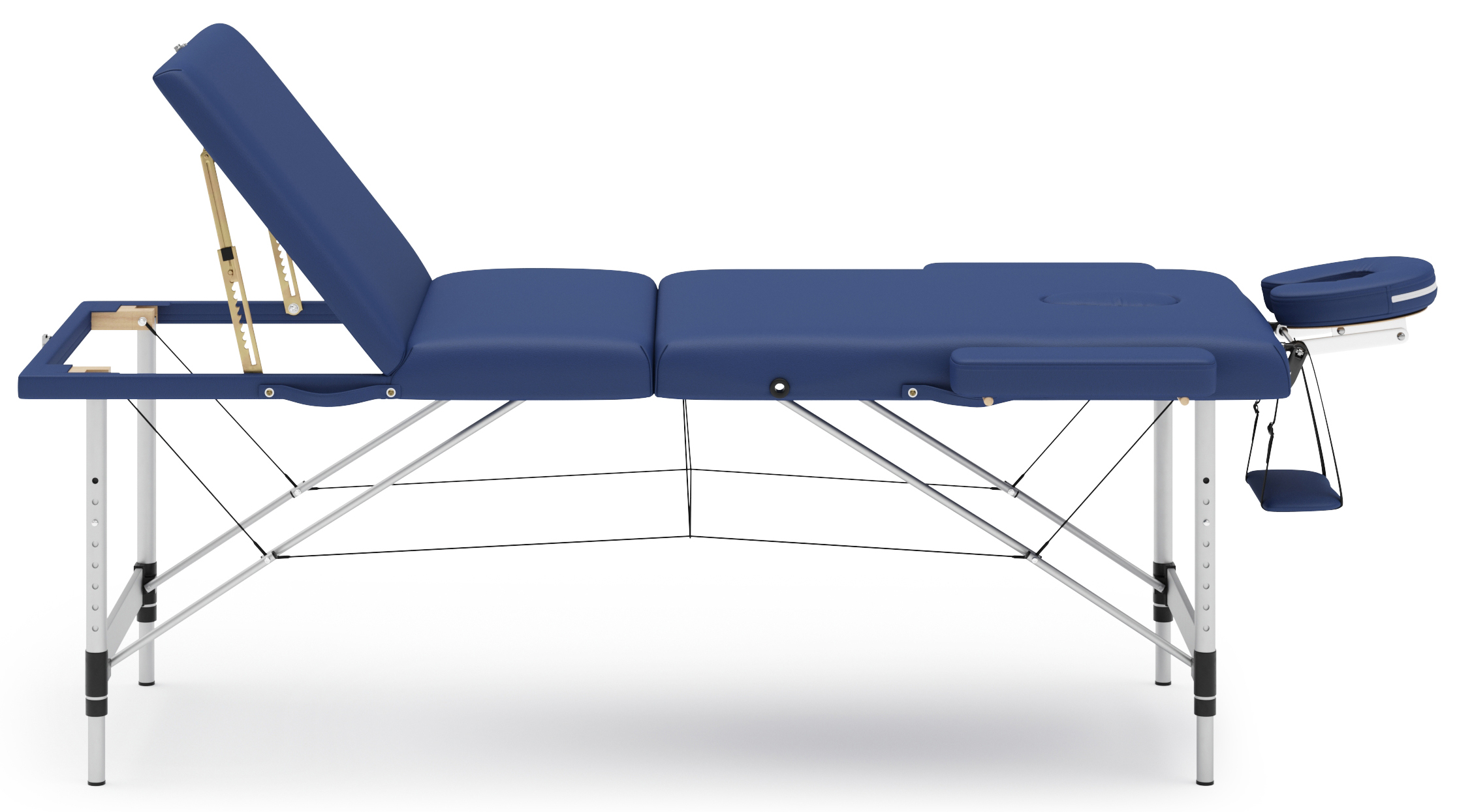 Massageliege 3-Zonen Alu blau