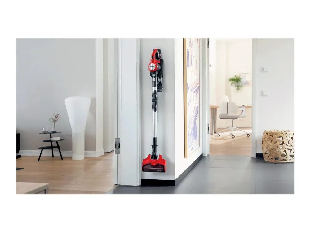 Bosch Unlimited 7 BCS711PET ProAnimal - Støvsuger - pind/håndholdt (2-i-1) - uden pose - ledningsfri - rød - 1 batteri