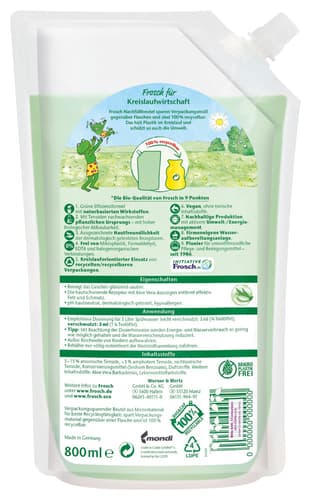 Frosch Aloe Vera Spül-Lotion Nachfüllbeutel
