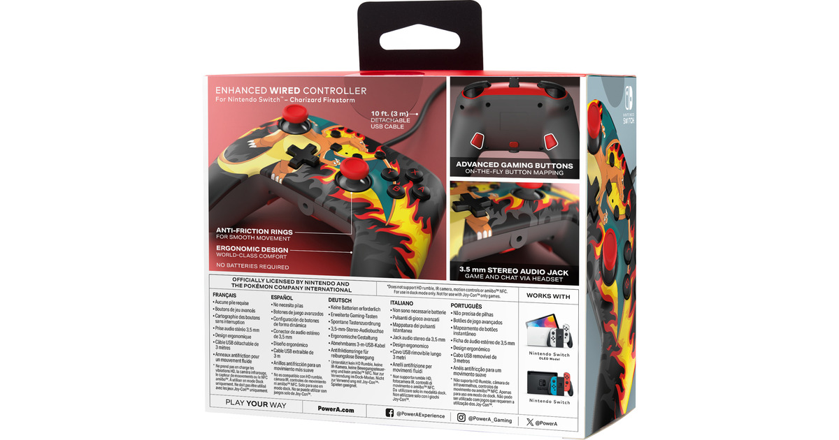PowerASwitch Wired Controller Charizard  (Zwart/oranje)
