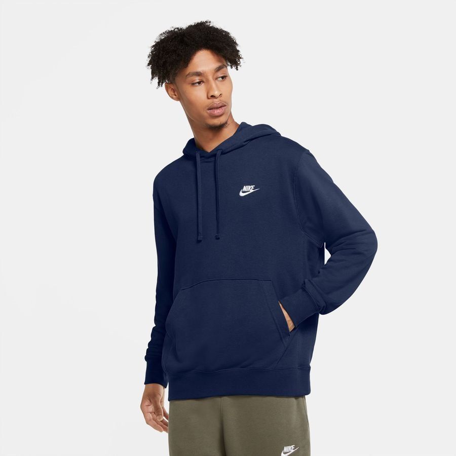 Nike Sweat à Capuche NSW Club - Bleu Marine/Blanc