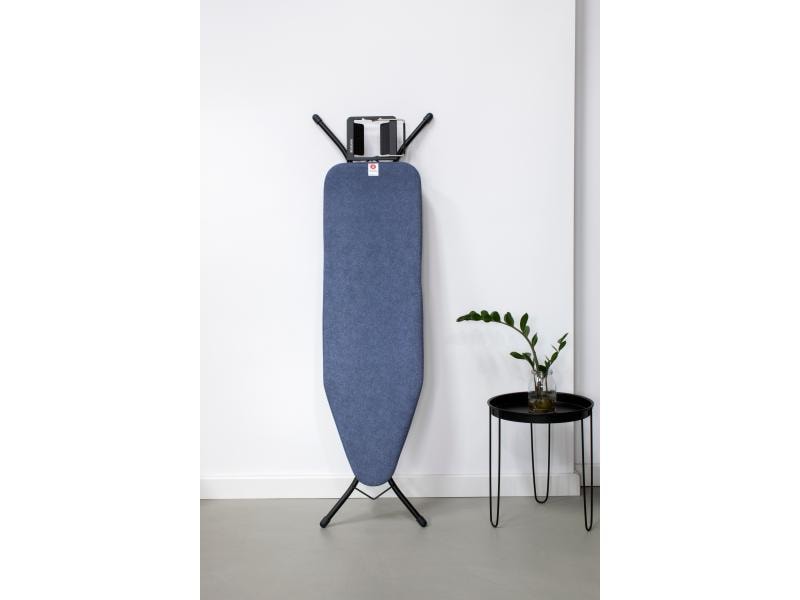 Brabantia Bügeltisch mit Dampfbügeleisenablage Blue Denim Bügelbrett B, 124 cm x 38 cm