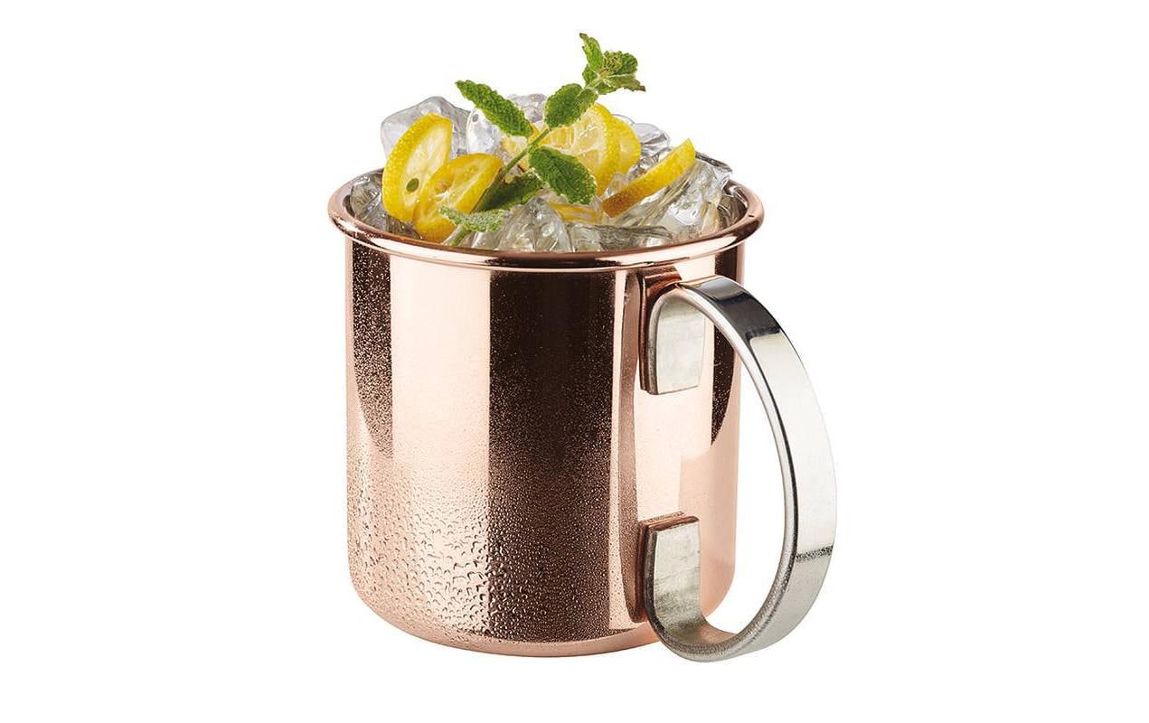 Cocktailbecher Moscow Mule Glatt, 500 ml, 1 Stück, KupferEdelstahlbecher geeignet für Cocktails oder Longdrinks