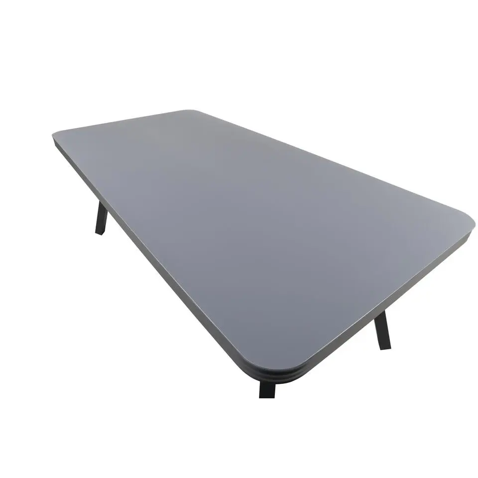 Eettafel Zwart Grijs Glas - 200x100x74cm - Virya