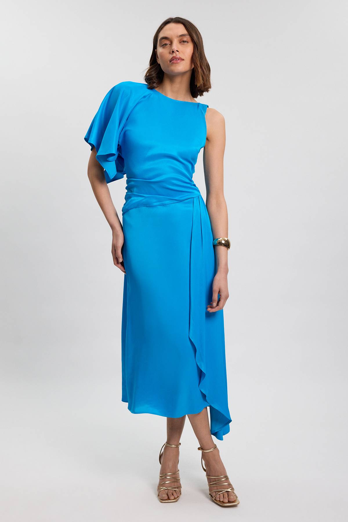 KarenMillen Robe Midi Drapée En Satin De Viscose