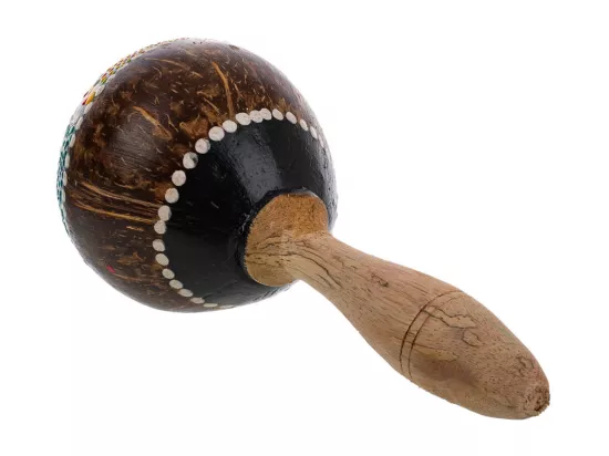 Maracas en noix de coco couleurs assorties 10x10x20h