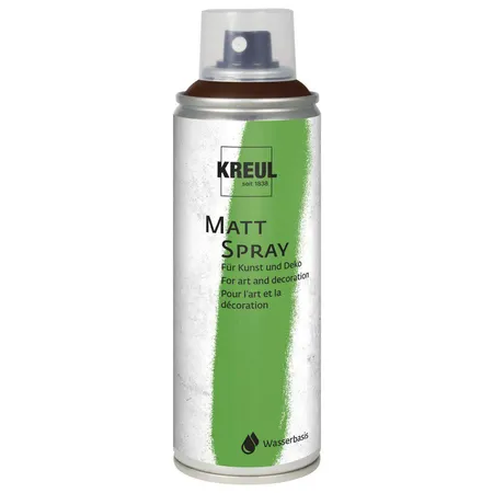 KREUL Matt Spray hochpigmentiert und wasserfest für Innen und Außen, 200 ml, schokobraun