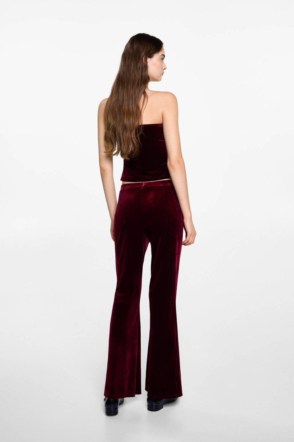 MANGO TEEN flared broek donkerrood