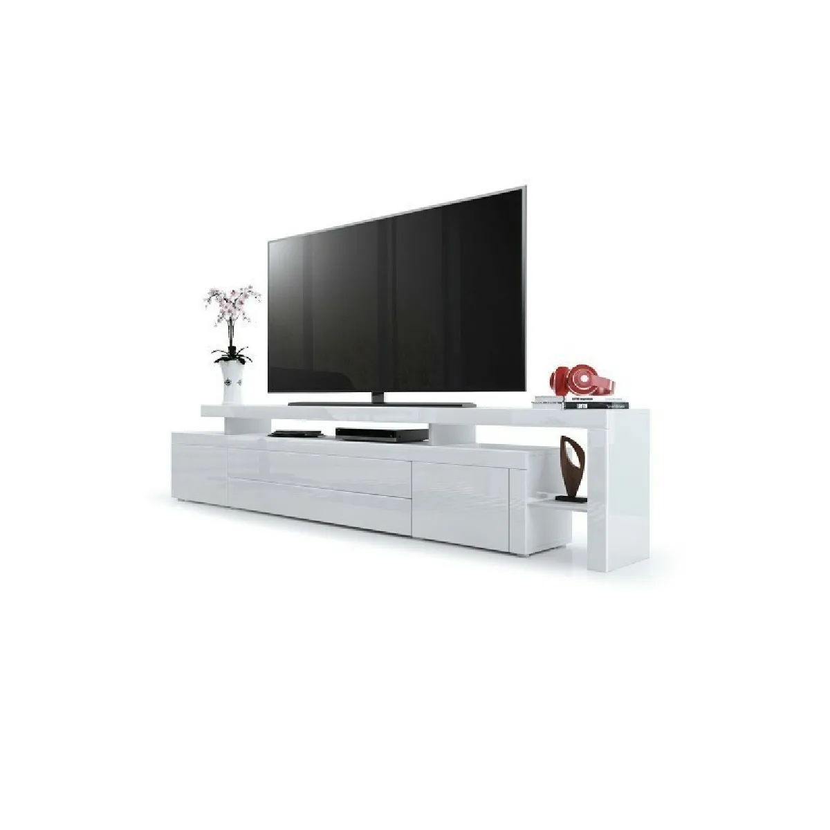 MPC Meuble TV Blanc Laqué