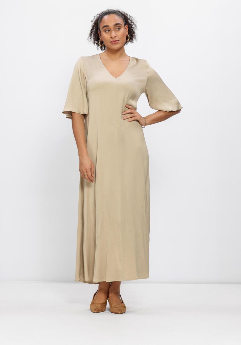 bruine drykorn maxi jurk tivona