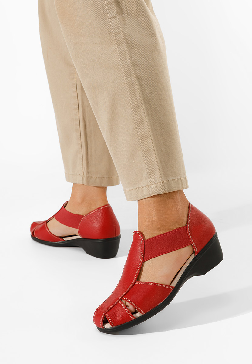 Sandales en cuir femme rouges Melona V3