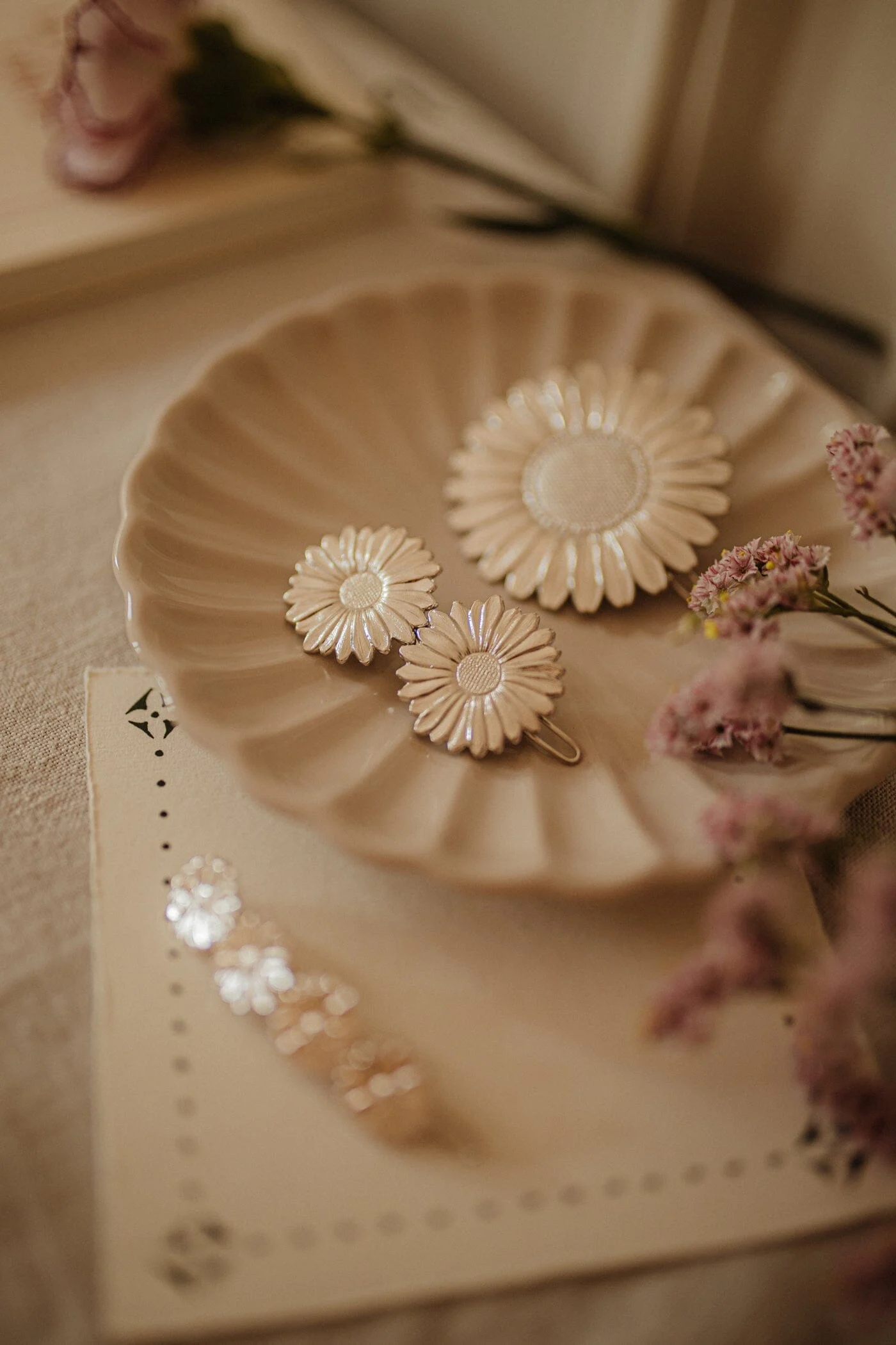 MAÏA - Barrette fleurs plaqué argent | Argent