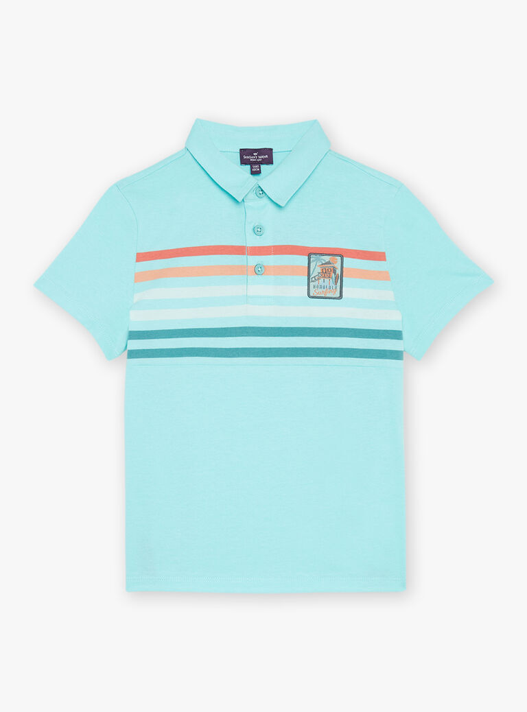 Polo turquoise à motif à rayures