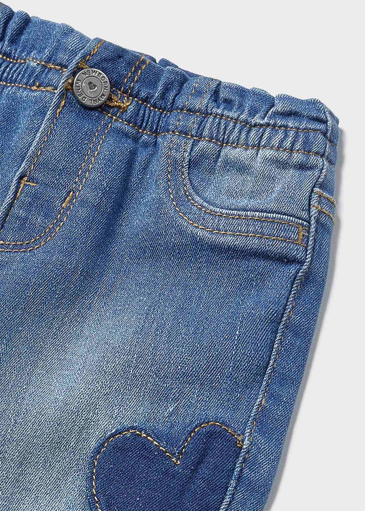 Calças jeggings ajustáveis de algodão sustentável para recém-nascidos