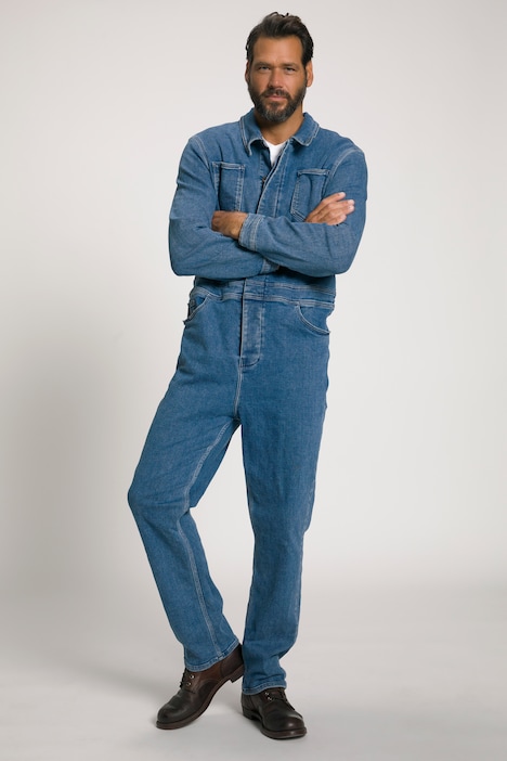Overall, Denim, Workwear, Brusttaschen, Langarm