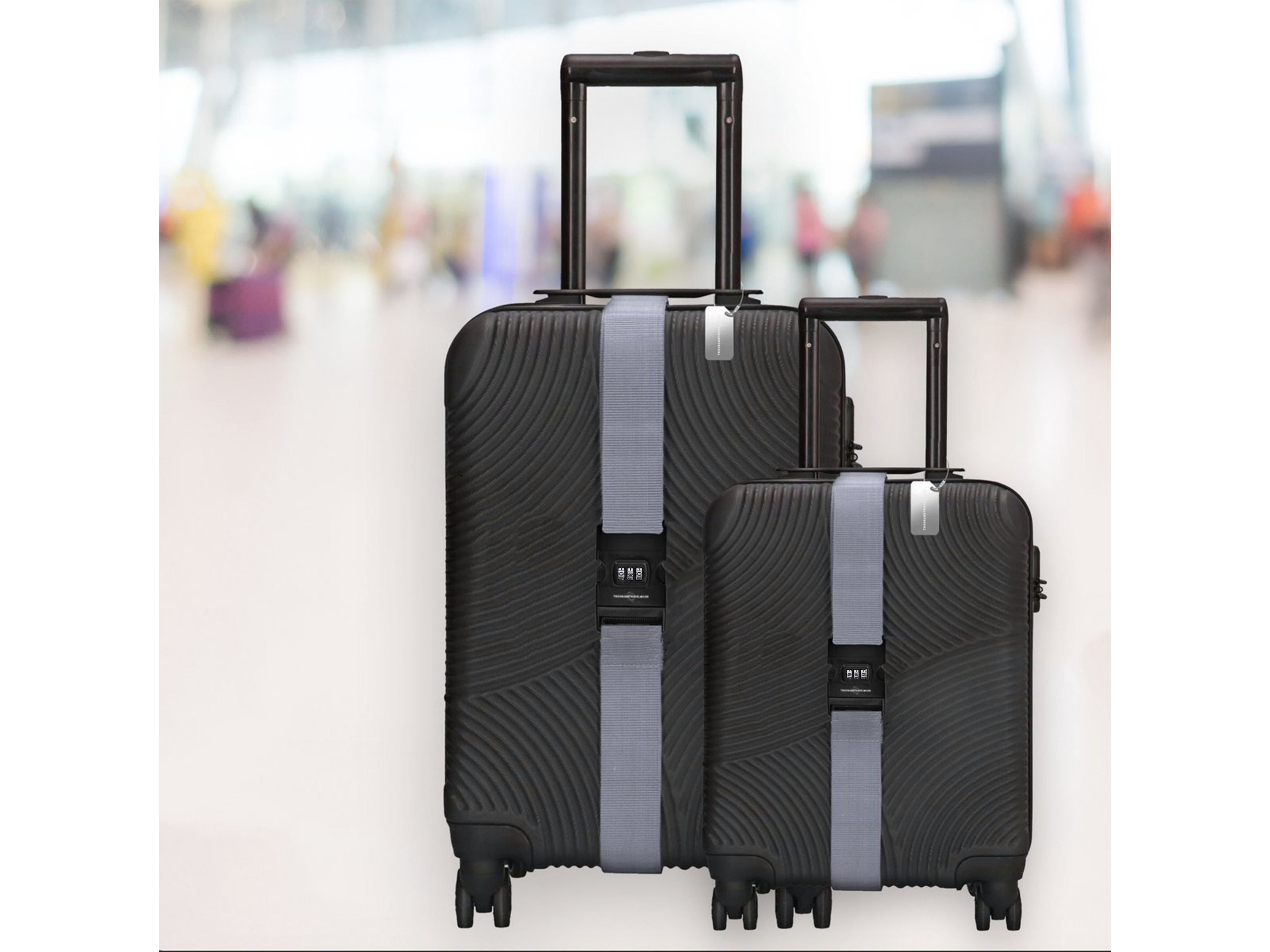Thousandtravelmiles 2 kofferriemen met 2 bagagelabels - Silver