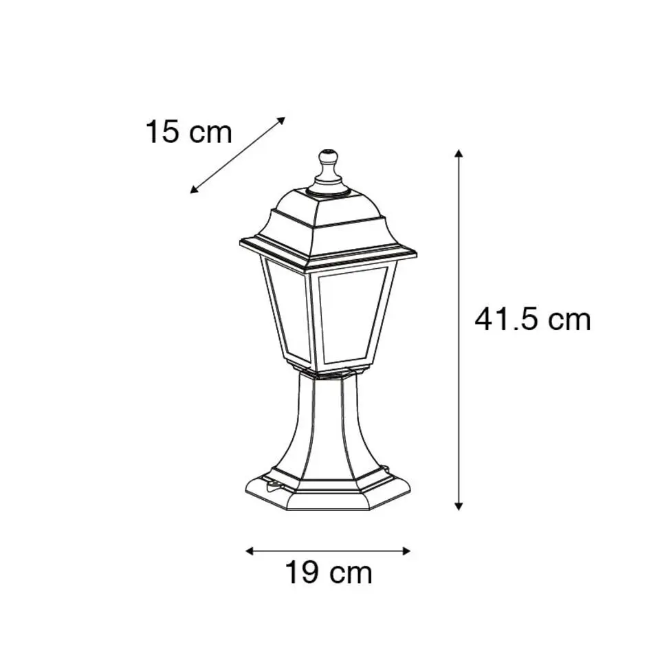 Qazqa staande buitenlampen capital zwart e27